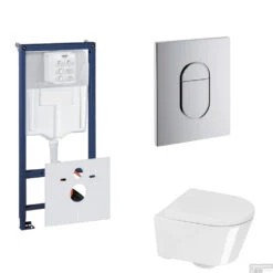 Grohe Rapid SL Toiletset Set04 Calitri Urby Compact Met Grohe Arena Of Skate Drukplaat -Duravit Verkoop toiletset grohe rapid sl set04 shop 1