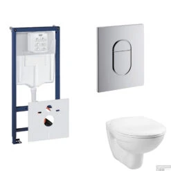 Grohe Rapid SL Toiletset Set01 Basic Smart Met Grohe Arena Of Skate Drukplaat -Duravit Verkoop toiletset grohe rapid sl set1 shop 1
