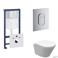 Grohe Rapid SL Toiletset Set18 Wiesbaden Vesta Junior Rimless 47 Cm Met Grohe Arena Of Skate Drukplaat -Duravit Verkoop toiletset grohe rapid sl set18 shop 1