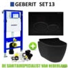 Geberit UP320 Toiletset Set13 Idevit Alfa Matzwart Randloos Met Matzwarte Drukplaat