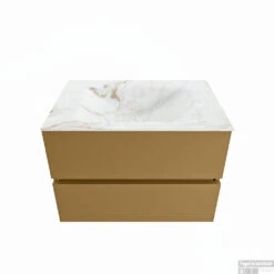 MONDIAZ VICA-DLUX 70cm Badmeubel Onderkast Oro 2 Lades. Inbouw Wastafel CLOUD Midden 1 Kraangat, Kleur Frappe.