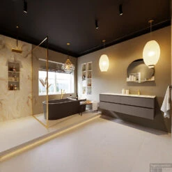 MONDIAZ VICA-DLUX 150cm Badmeubel Onderkast Smoke 4 Lades. Inbouw Wastafel CLOUD Rechts 1 Kraangat, Kleur Frappe, En Spiegel Model SPOT -Duravit Verkoop vica dluxe inbouw cloud frappe smoke totaal 0060 13132514375151