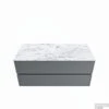MONDIAZ VICA-DLUX 110cm Badmeubel Onderkast Plata 2 Lades. Inbouw Wastafel CLOUD Rechts 1 Kraangat, Kleur Glace.