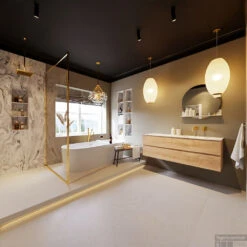 MONDIAZ VICA-DLUX 150cm Badmeubel Onderkast Washed Oak 2 Lades. Inbouw Wastafel CLOUD Rechts Zonder Kraangat, Kleur Glace, En Spiegel Model SPOT -Duravit Verkoop vica dluxe inbouw cloud glace washed oak totaal 0038 13132514376505