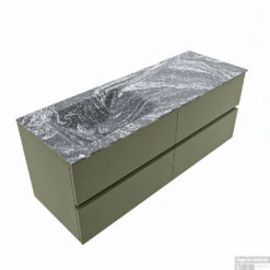 MONDIAZ VICA-DLUX 130cm Badmeubel Onderkast Army 4 Lades. Inbouw Wastafel CLOUD Links 1 Kraangat, Kleur Lava. -Duravit Verkoop vica dluxe inbouw cloud lava army google 2 0053