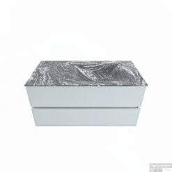 MONDIAZ VICA-DLUX 100cm Badmeubel Onderkast Clay 2 Lades. Inbouw Wastafel CLOUD Rechts Zonder Kraangat, Kleur Lava.