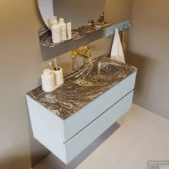 MONDIAZ VICA-DLUX 100cm Badmeubel Onderkast Clay 2 Lades. Inbouw Wastafel CLOUD Rechts Zonder Kraangat, Kleur Lava. 11 MONDIAZ VICA-DLUX 100cm Badmeubel Onderkast Clay 2 Lades. Inbouw Wastafel CLOUD Rechts Zonder Kraangat, Kleur Lava. -Duravit Verkoop vica dluxe inbouw cloud lava clay side2 0010 13132514402564