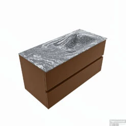 MONDIAZ VICA-DLUX 100cm Badmeubel Onderkast Rust 2 Lades. Inbouw Wastafel CLOUD Rechts 1 Kraangat, Kleur Lava. -Duravit Verkoop vica dluxe inbouw cloud lava rust google 2 0013