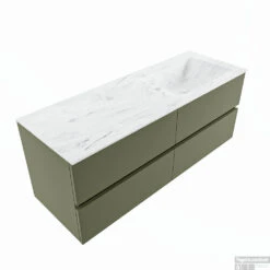 MONDIAZ VICA-DLUX 130cm Badmeubel Onderkast Army 4 Lades. Inbouw Wastafel CLOUD Rechts Zonder Kraangat, Kleur Opalo. -Duravit Verkoop vica dluxe inbouw cloud opalo army google 2 0051