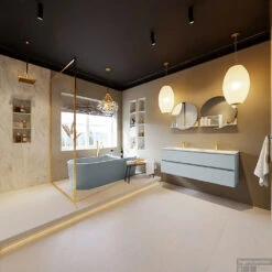 MONDIAZ VICA-DLUX 130cm Badmeubel Onderkast Clay 2 Lades. Inbouw Wastafel CLOUD Dubbel 2 Kraangaten, Kleur Opalo, En Spiegel Model SPOT -Duravit Verkoop vica dluxe inbouw cloud opalo clay totaal 0035 13132514382658