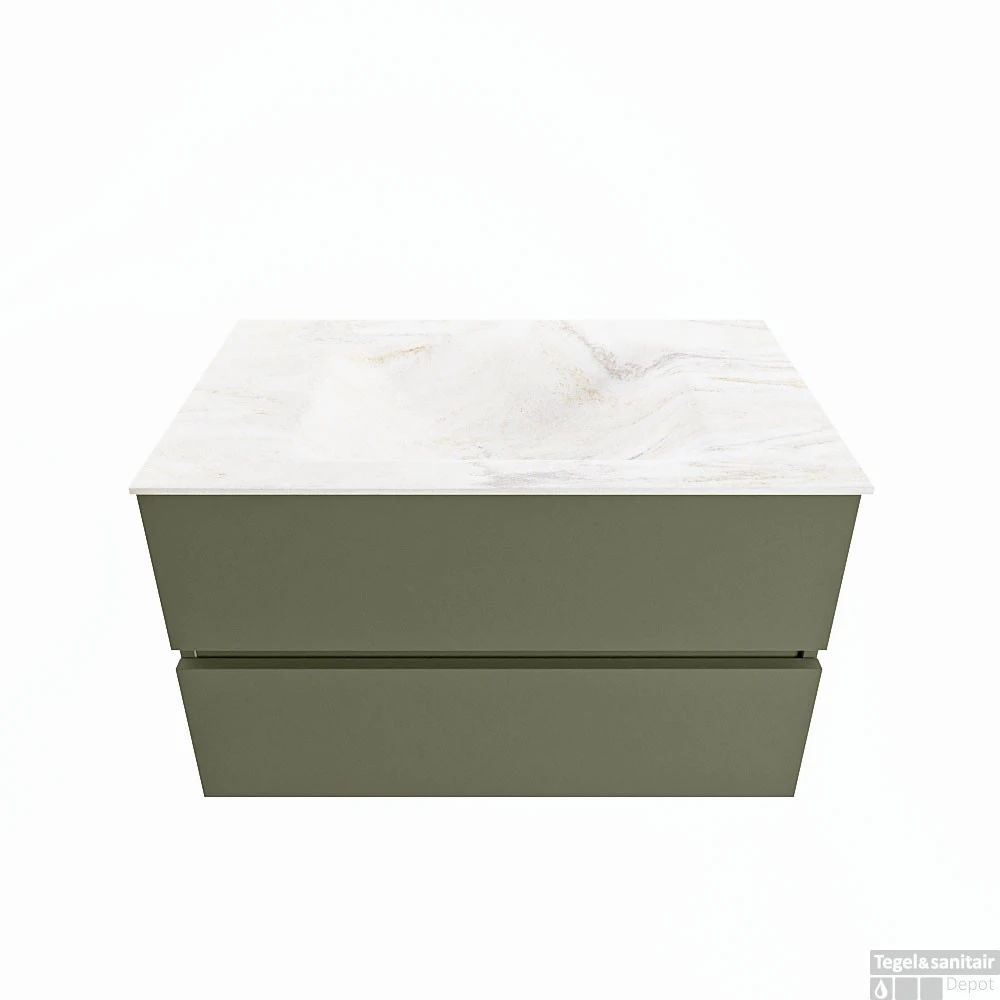 MONDIAZ VICA-DLUX 80cm Badmeubel Onderkast Army 2 Lades. Inbouw Wastafel CLOUD Midden 1 Kraangat, Kleur Ostra, En Spiegel Model SPOT 2 MONDIAZ VICA-DLUX 80cm Badmeubel Onderkast Army 2 Lades. Inbouw Wastafel CLOUD Midden 1 Kraangat, Kleur Ostra, En Spiegel Model SPOT - Afbeelding 2