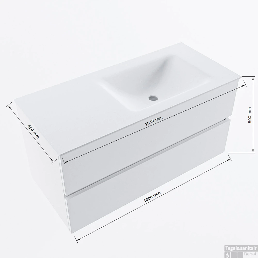 MONDIAZ VICA-DLUX 100cm Badmeubel Onderkast Clay 2 Lades. Inbouw Wastafel CLOUD Rechts Zonder Kraangat, Kleur Lava. 7 MONDIAZ VICA-DLUX 100cm Badmeubel Onderkast Clay 2 Lades. Inbouw Wastafel CLOUD Rechts Zonder Kraangat, Kleur Lava. - Afbeelding 7