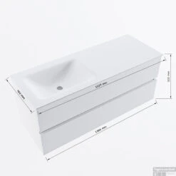 MONDIAZ VICA-DLUX 120cm Badmeubel Onderkast Talc 2 Lades. Inbouw Wastafel CLOUD Links Zonder Kraangat, Kleur Ostra. 13 MONDIAZ VICA-DLUX 120cm Badmeubel Onderkast Talc 2 Lades. Inbouw Wastafel CLOUD Links Zonder Kraangat, Kleur Ostra. -Duravit Verkoop vicadluxe120cmleftmaattekening 8151264472471 1