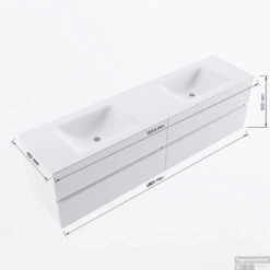 MONDIAZ VICA 180cm Badmeubel Onderkast Dark Brown 4 Lades. Wastafel CLOUD Dubbel 2 Kraangaten, Kleur Talc Met Spiegel LED. 15 MONDIAZ VICA 180cm Badmeubel Onderkast Dark Brown 4 Lades. Wastafel CLOUD Dubbel 2 Kraangaten, Kleur Talc Met Spiegel LED. -Duravit Verkoop vicadluxe180cm4doublemaattekening 11276264471960