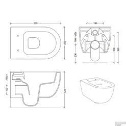 Geberit UP320 Toiletset Compleet | Inbouwreservoir | Civita Black Randloos Mat Zwart | Set 44 Met Drukplaat -Duravit Verkoop wandcloset civita black 50.5x35x36.5cm keramiek rimless mat zwart tech 11