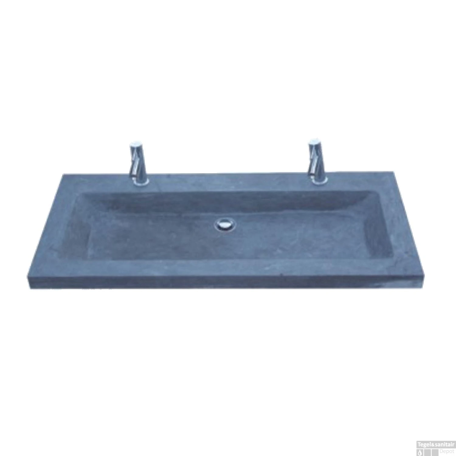 Wasblad Sanilux Compact Stone Hardsteen 100x38x5cm 2 Kraangaten 1 Wasblad Sanilux Compact Stone Hardsteen 100x38x5cm 2 Kraangaten