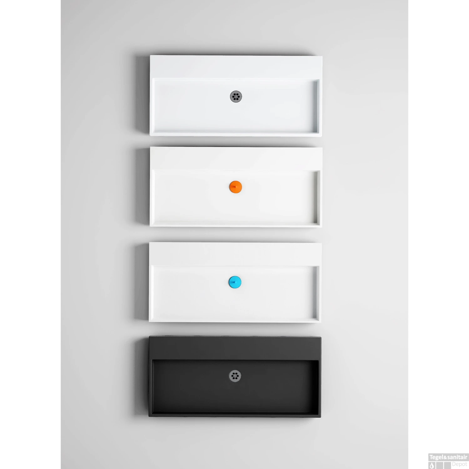 Wastafel Clou Wash Me 90x42x8 Cm Keramiek Wit 5 Wastafel Clou Wash Me 90x42x8 Cm Keramiek Wit - Afbeelding 5