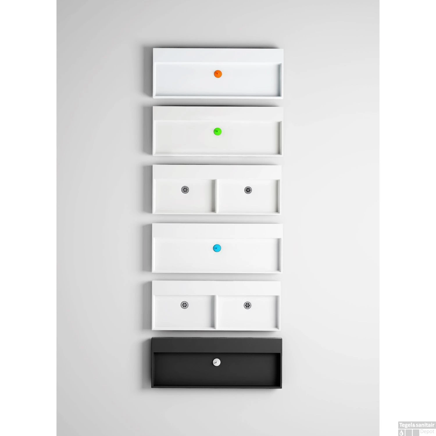 Wastafel Clou Wash Me 110x42x8 Cm Keramiek Wit 3 Wastafel Clou Wash Me 110x42x8 Cm Keramiek Wit - Afbeelding 3