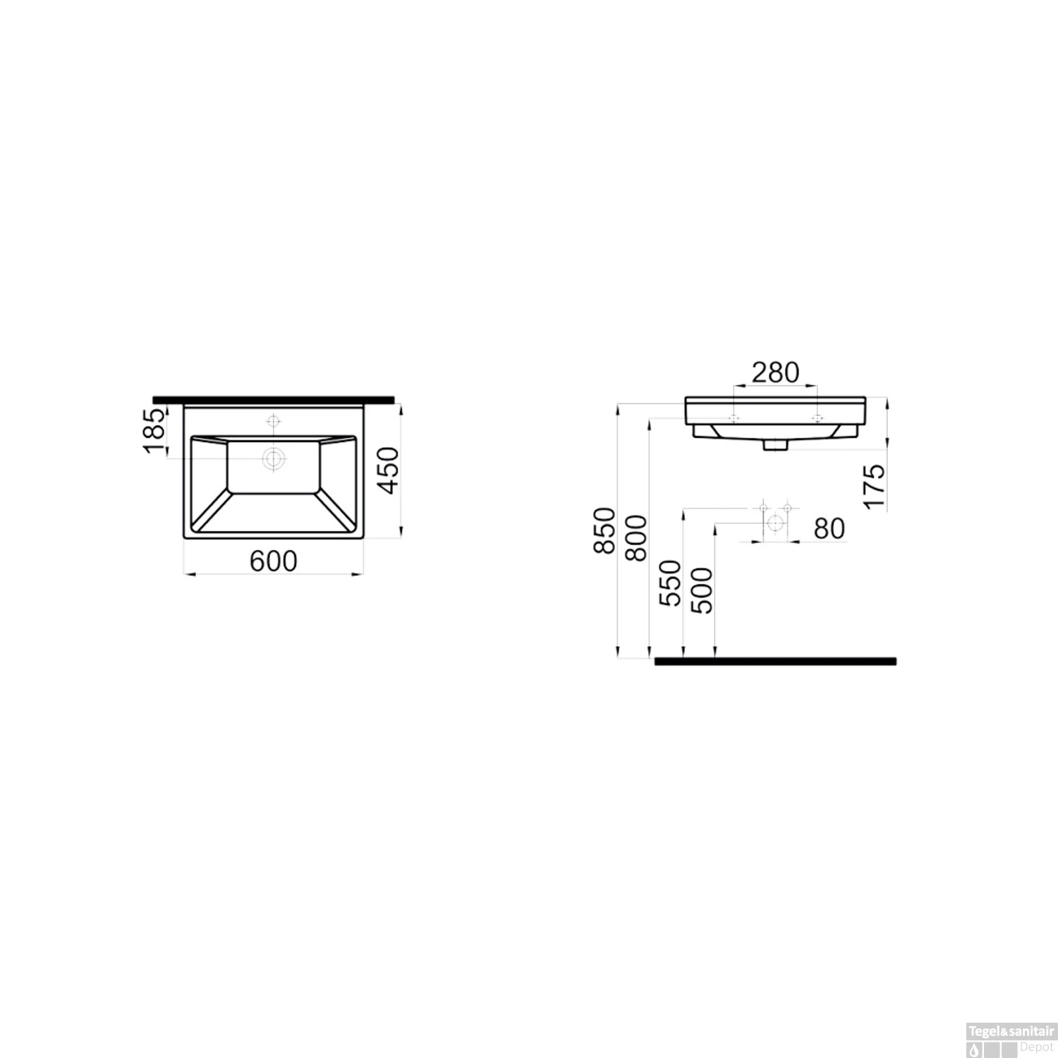 Wastafel Boss & Wessing Hayat 60 Cm Tbv 33768-127909 Glans Wit 2 Wastafel Boss & Wessing Hayat 60 Cm Tbv 33768-127909 Glans Wit - Afbeelding 2