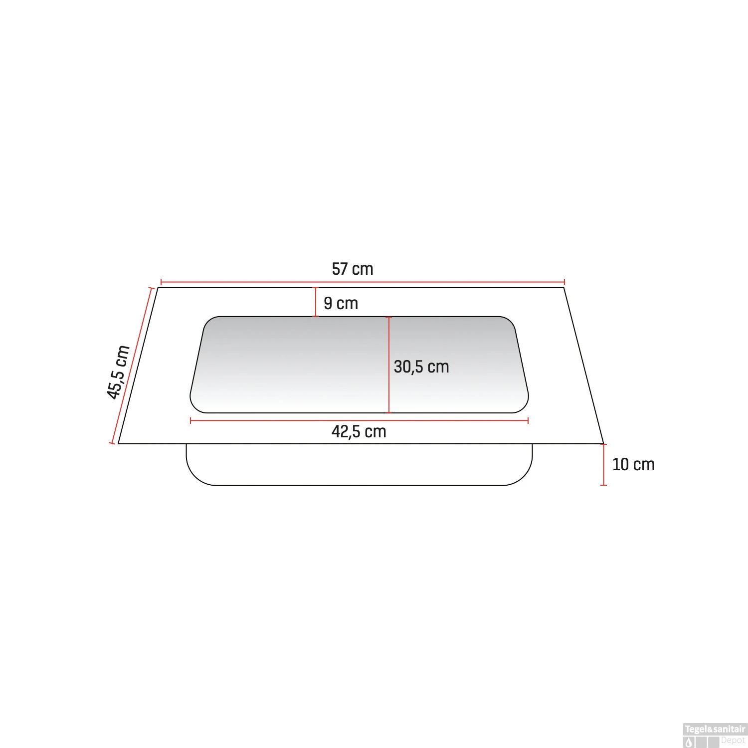 Wastafel Boss & Wessing Veroni 45.5x57 Cm 1 Kraangat Solid Surface Wit - Afbeelding 2