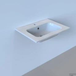 Wastafel Boss & Wessing Pakaru Met Overloop Glans Wit (ALLE MATEN)