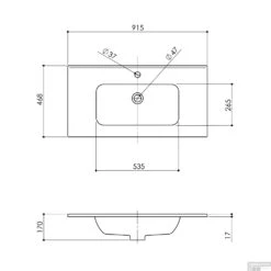 Wastafel Boss & Wessing Pakaru 91x46,5x17 Glans Wit (1 Kraangat) -Duravit Verkoop wastafel bws pakaru was102684 tech