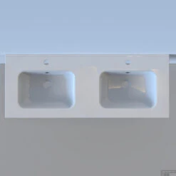 Wastafel Boss & Wessing Pakaru 121x46,5x17 Glans Wit (2 Kraangaten) -Duravit Verkoop wastafel bws pakaru was103477 detail1