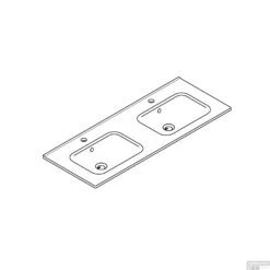 Wastafel Boss & Wessing Pakaru 121x46,5x17 Glans Wit (2 Kraangaten) -Duravit Verkoop wastafel bws pakaru was103477 tech1