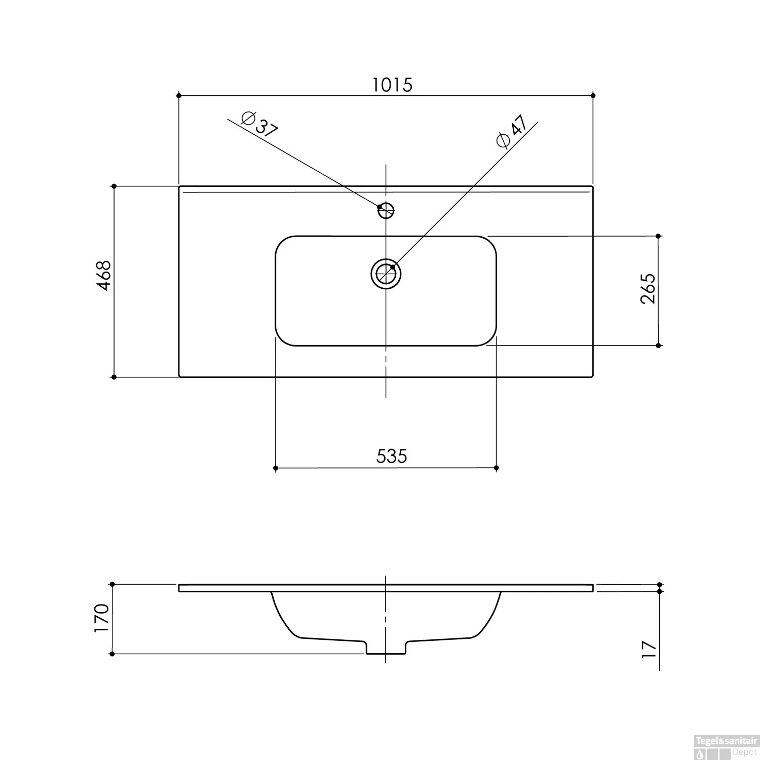 Wastafel Boss & Wessing Pakaru Met Overloop Glans Wit (ALLE MATEN) 7 Wastafel Boss & Wessing Pakaru Met Overloop Glans Wit (ALLE MATEN) - Afbeelding 7