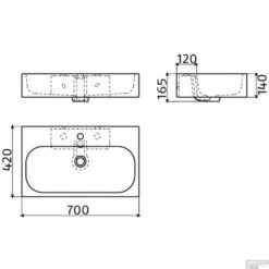 Wastafel Clou Match Me 70x42x14cm Keramiek Glans Wit (Met 3 Voorbewerkte Kraangaten) -Duravit Verkoop wastafel clou match me 70x42x14cm keramiek glans wit met 1 kraangat tech 1