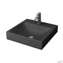 Wastafel Boss & Wessing Bocchi Scala Arch 48,5x48cm Mat Antraciet Met Kraangat