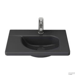 Wastafel Boss & Wessing Bocchi Taormina Design 44x31cm Mat Antraciet Met Kraangat