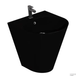 Wastafel Boss & Wessing Cone Keramisch 51x44cm Met Kraangat Mat Zwart