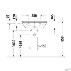 Wastafel Duravit D-Neo Met Overloop Kraanvlak 1 Kraangat 60 Cm Hoogglans Wit -Duravit Verkoop wastafel duravit d neo inbouw met overloop kraanvlak zonder kraangat 60 cm hoogglans wit tech2