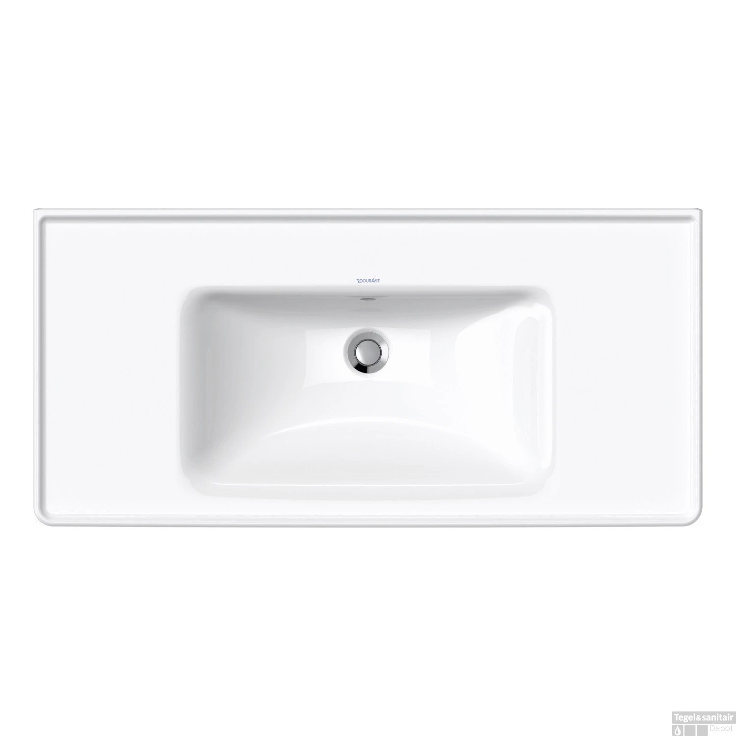 Wastafel Duravit D-Neo Met Overloop Kraanvlak Zonder Kraangat 100.5 Cm Hoogglans Wit - Afbeelding 2