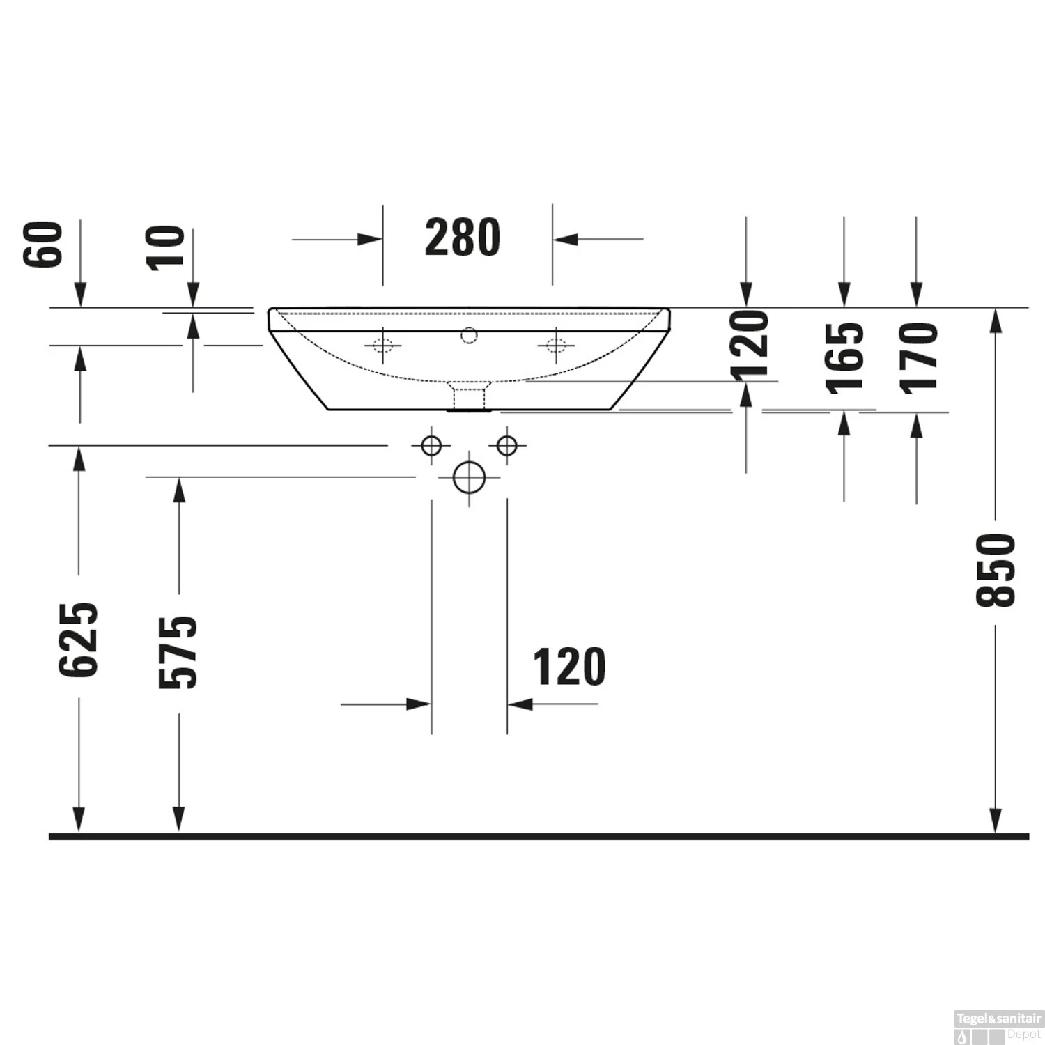 Wastafel Duravit D-Neo Met Overloop Kraanvlak Zonder Kraangat 65 Cm Hoogglans Wit 4 Wastafel Duravit D-Neo Met Overloop Kraanvlak Zonder Kraangat 65 Cm Hoogglans Wit - Afbeelding 4