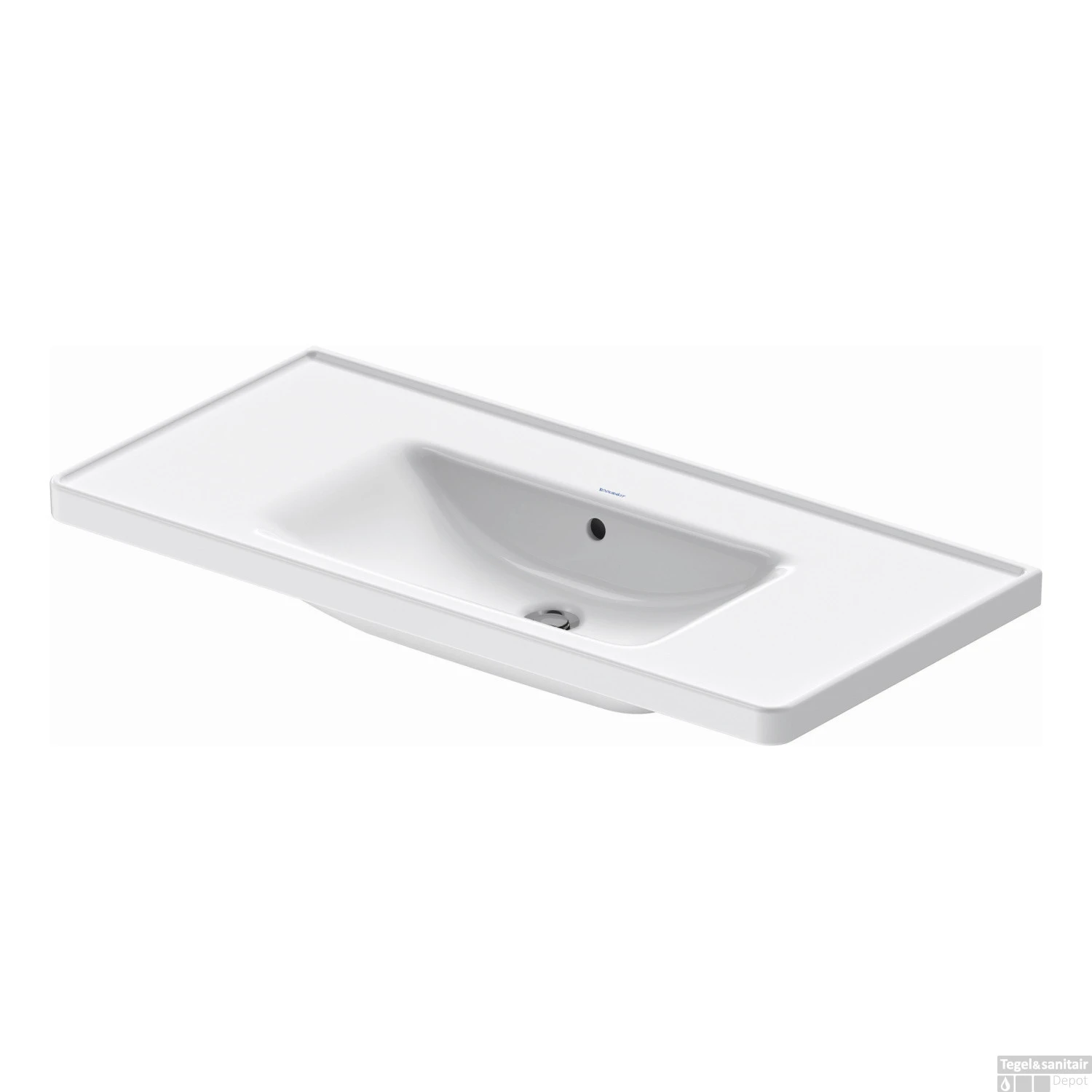 Wastafel Duravit D-Neo WonderGliss Met Overloop Kraanvlak Zonder Kraangat 100.5 Cm Hoogglans Wit 1 Wastafel Duravit D-Neo WonderGliss Met Overloop Kraanvlak Zonder Kraangat 100.5 Cm Hoogglans Wit