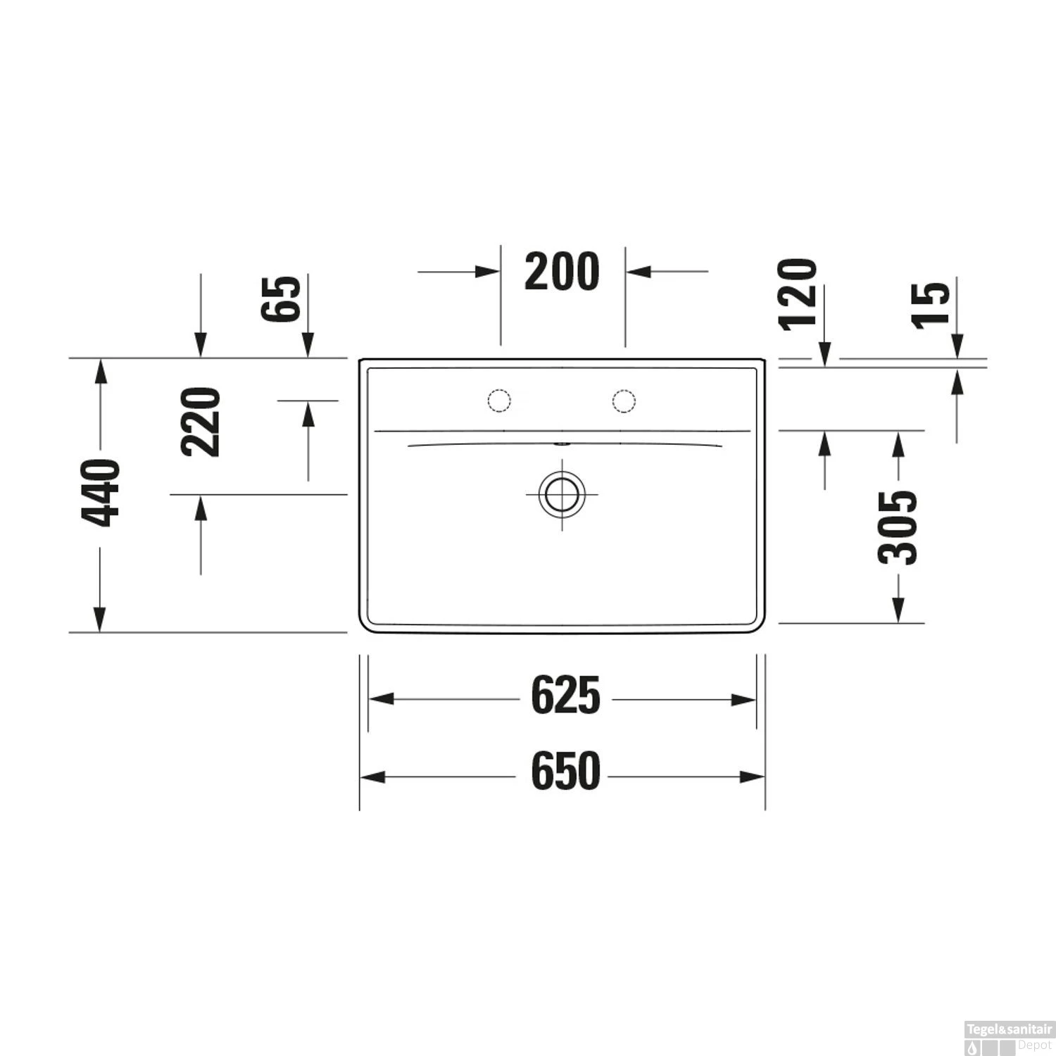 Wastafel Duravit D-Neo WonderGliss Met Overloop Kraanvlak Zonder Kraangat 65 Cm Hoogglans Wit 3 Wastafel Duravit D-Neo WonderGliss Met Overloop Kraanvlak Zonder Kraangat 65 Cm Hoogglans Wit - Afbeelding 3