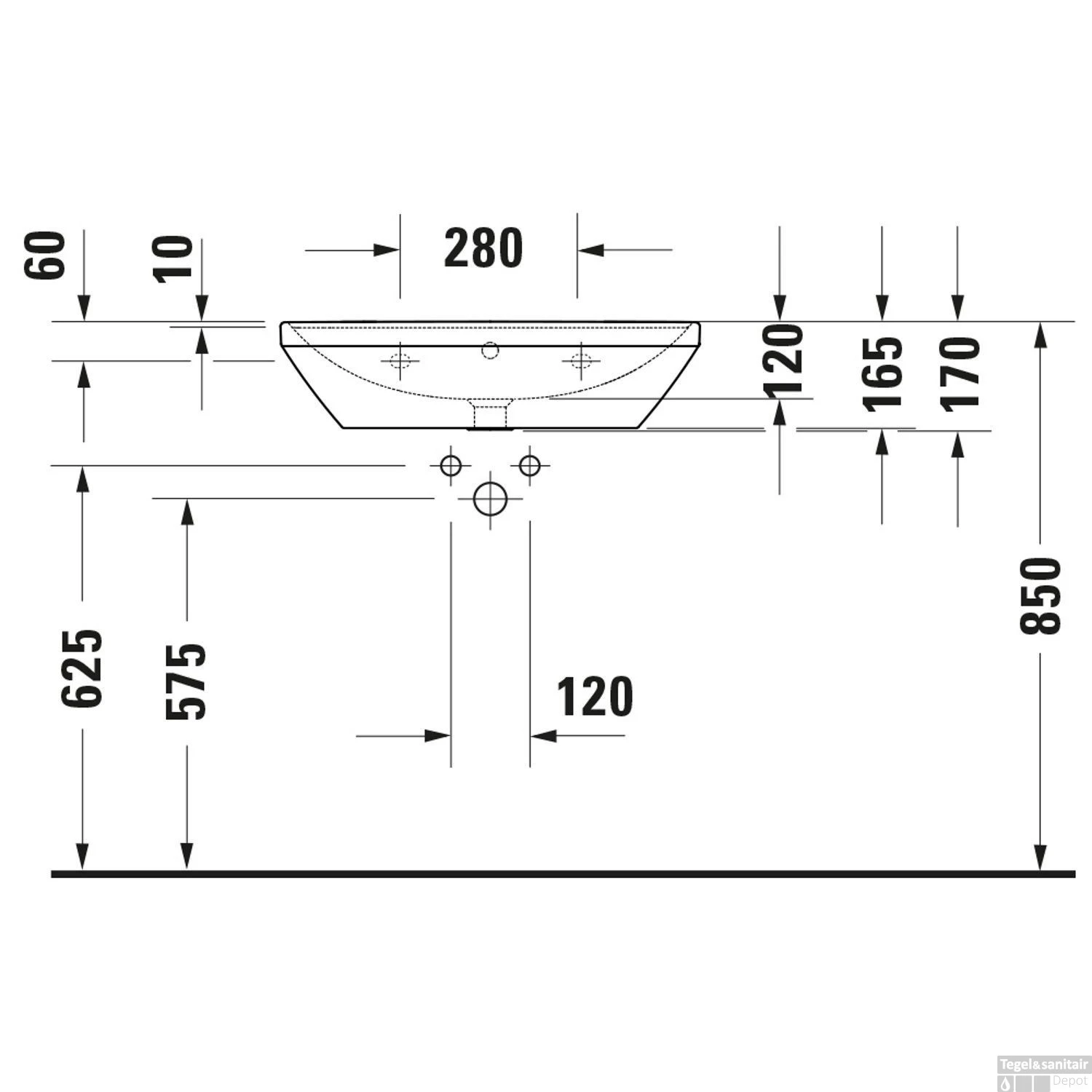 Wastafel Duravit D-Neo WonderGliss Met Overloop Kraanvlak Zonder Kraangat 65 Cm Hoogglans Wit 4 Wastafel Duravit D-Neo WonderGliss Met Overloop Kraanvlak Zonder Kraangat 65 Cm Hoogglans Wit - Afbeelding 4