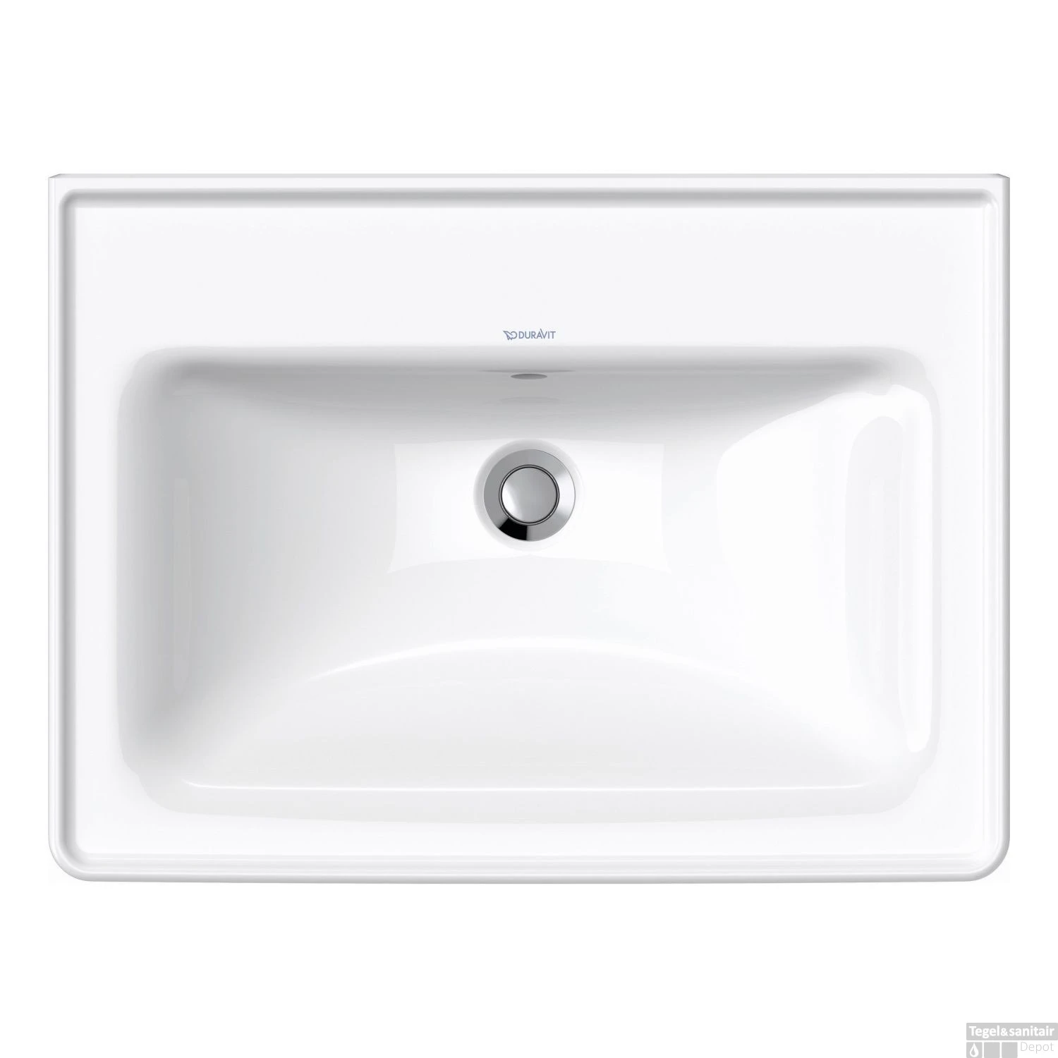 Wastafel Duravit D-Neo WonderGliss Met Rand Overloop Kraanvlak Zonder Kraangat 65 Cm Hoogglans Wit - Afbeelding 2