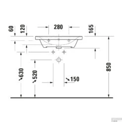 Wastafel Duravit D-Neo WonderGliss Met Rand Overloop Kraanvlak Zonder Kraangat 65 Cm Hoogglans Wit -Duravit Verkoop wastafel duravit d neo wondergliss met rand overloop kraanvlak zonder kraangat 65 cm wit tech2
