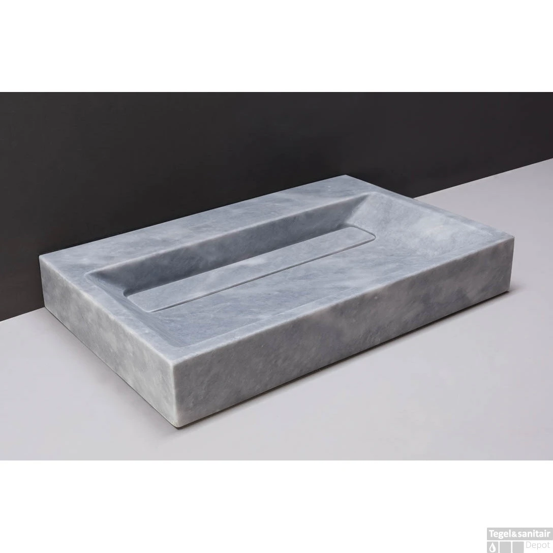 Wastafel Forzalaqua Bellezza Cloudy Marmer Gezoet 80,5x51,5x9 Cm 1 Kraangat