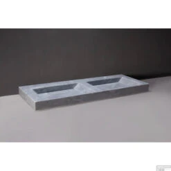 Wastafel Forzalaqua Bellezza Doppio Cloudy Marmer Gezoet 140,5x51,5x9 Cm Zonder Kraangat