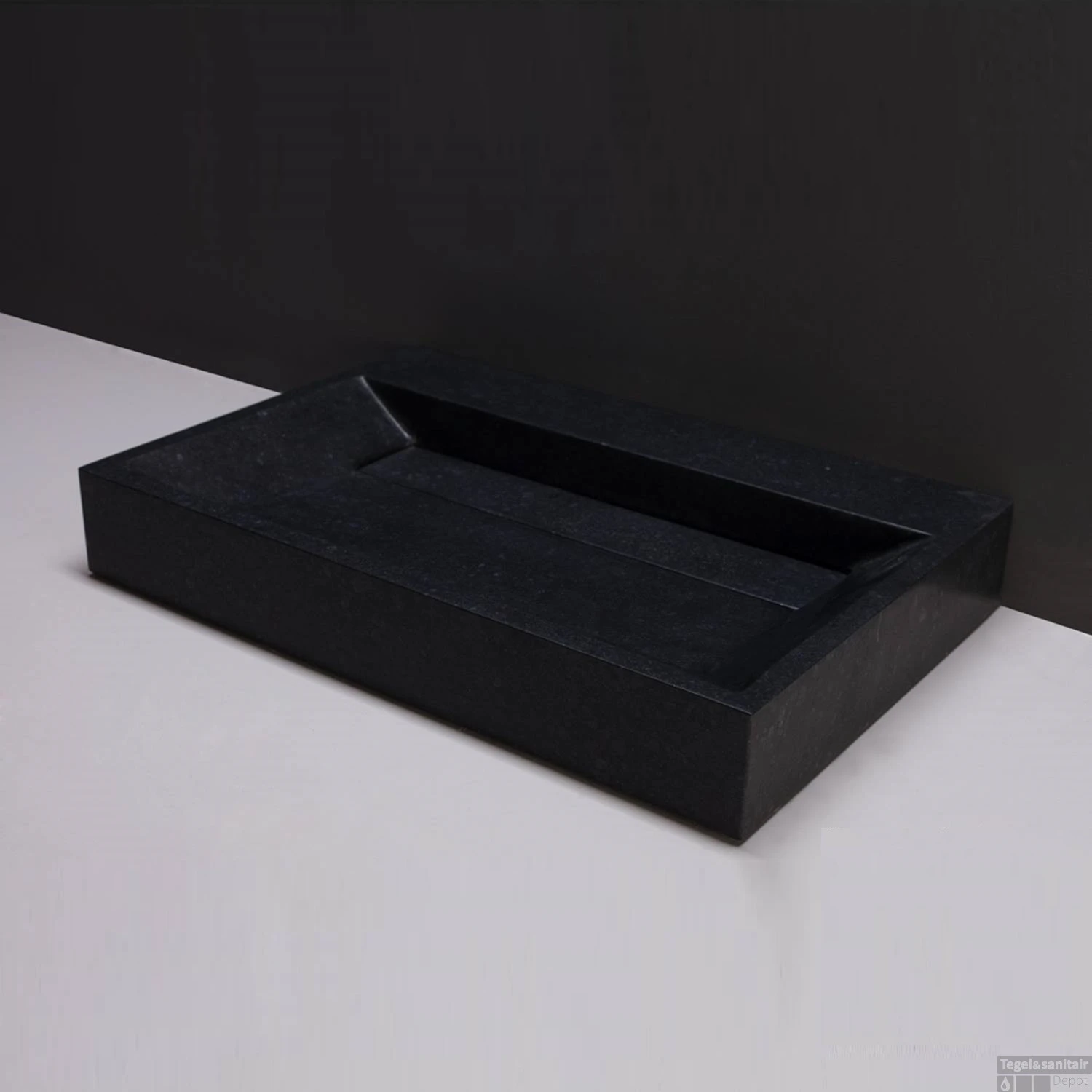 Wastafel Forzalaqua Bellezza Graniet Gezoet 2 Kraangaten 80,5x51,5x9 Cm