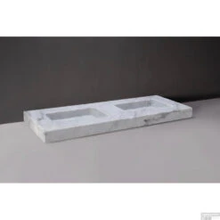 Wastafel Forzalaqua Napoli Carrara Gepolijst 160x60x9 Cm 2 Kraangaten