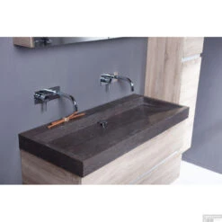 Wastafel Forzalaqua Oslo Hardsteen Gezoet Met 2 Kraangaten 100,5x51,5x9,5 Cm