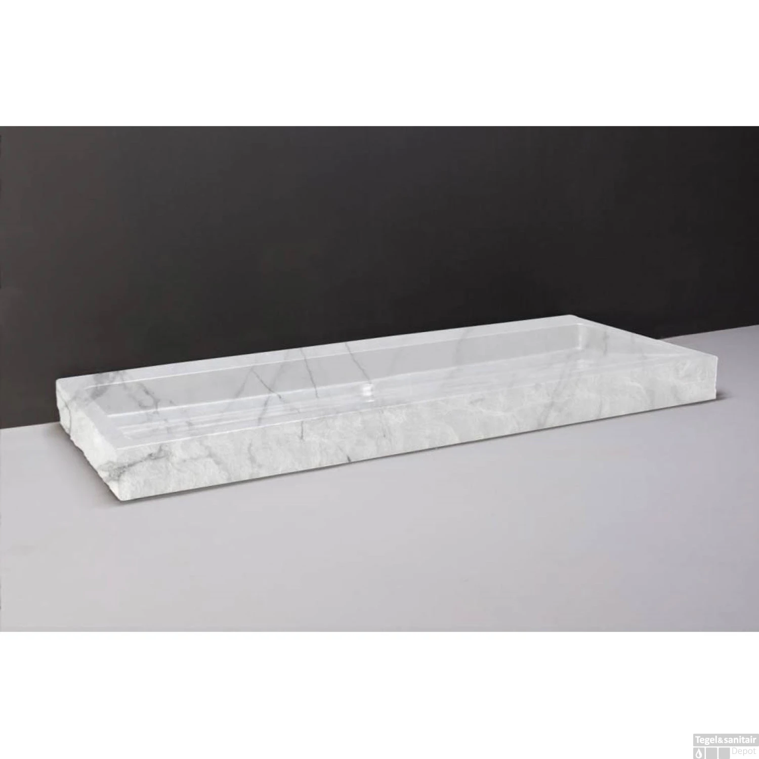 Wastafel Forzalaqua Palermo Carrara Gepolijst & Gekapt 120,5x51,5x9 Cm 2 Kraangaten 1 Wastafel Forzalaqua Palermo Carrara Gepolijst & Gekapt 120,5x51,5x9 Cm 2 Kraangaten