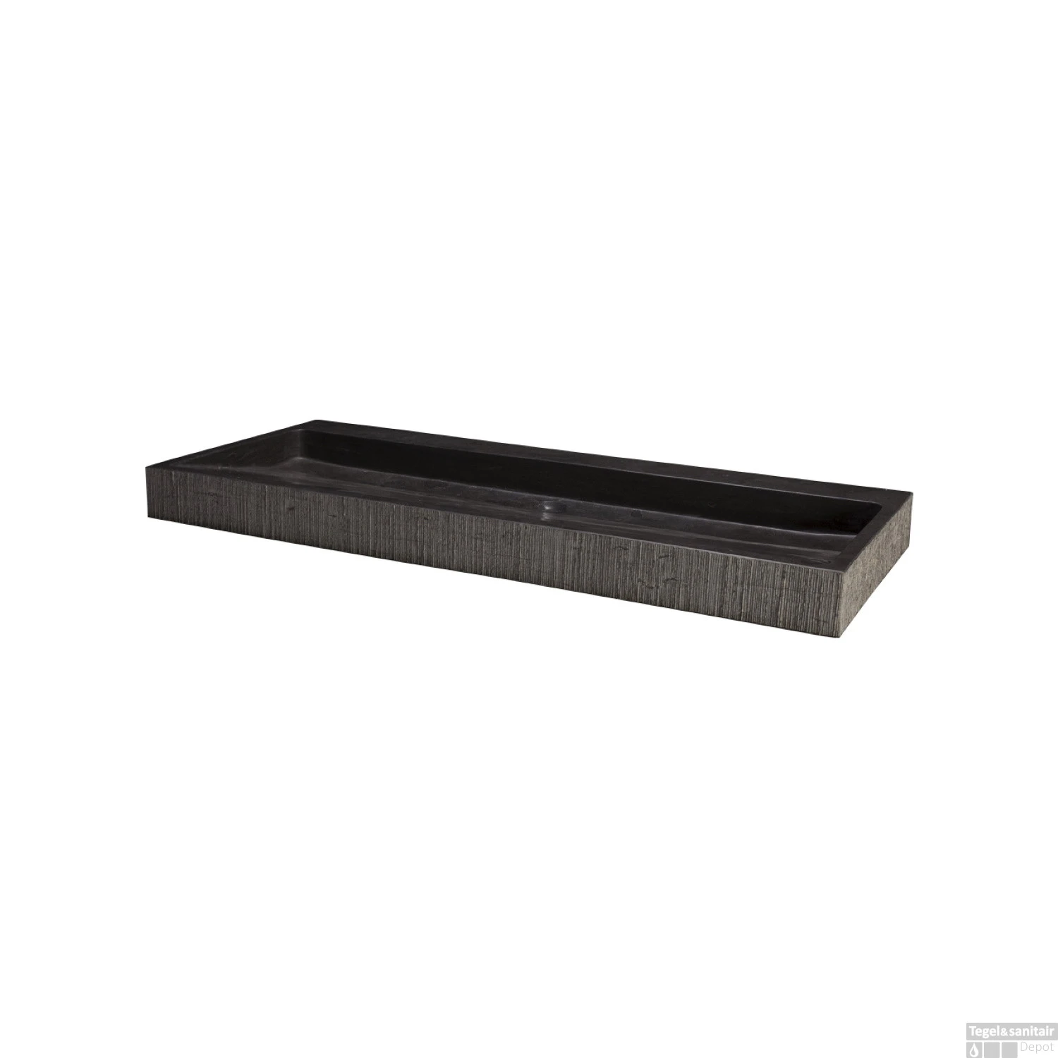 Wastafel Forzalaqua Oslo Hardsteen Gefrijnd Zonder Kraangat Antraciet 100,5x51,5x9 Cm 2 Wastafel Forzalaqua Oslo Hardsteen Gefrijnd Zonder Kraangat Antraciet 100,5x51,5x9 Cm - Afbeelding 2