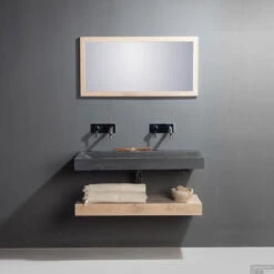 Wastafel Forzalaqua Stockholm Hardsteen Gezoet Met 2 Kraangaten 120,5x51,5x9,5 Cm -Duravit Verkoop wastafel forzalaqua stockholm hardsteen gezoet met 2 kraangaten 120 5x51 5x9 5 cm sfeer1