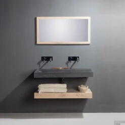 Wastafel Forzalaqua Stockholm Hardsteen Gezoet Met Kraangat 60x40x9 Cm -Duravit Verkoop wastafel forzalaqua stockholm hardsteen gezoet met kraangat 60x40x9 cm sfeer2